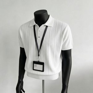 Nuova Camicia <span class=keywords><strong>Polo</strong></span> a Righe Personalizzata per Uomo, Manica Corta, Antipiega, Traspirante, Estiva, Premium, Fornitore all'Ingrosso - Product Image 1
