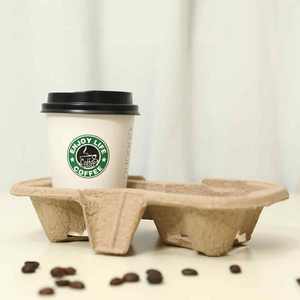 Portavasos Compostable para 2/4/6 Vasos, de Alta Densidad, Apilable para Fácil Almacenamiento, Bandeja de Pulpa Sostenible para Alemania y Francia - Product Image 6