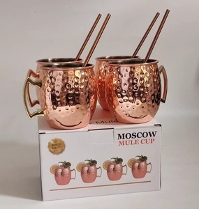 AXP-Mules <span class=keywords><strong>de</strong></span> Moscou en acier inoxydable, 100% plaqué cuivre, <span class=keywords><strong>lot</strong></span> <span class=keywords><strong>de</strong></span> <span class=keywords><strong>4</strong></span>, logo personnalisé, cadeau - Product Image 2