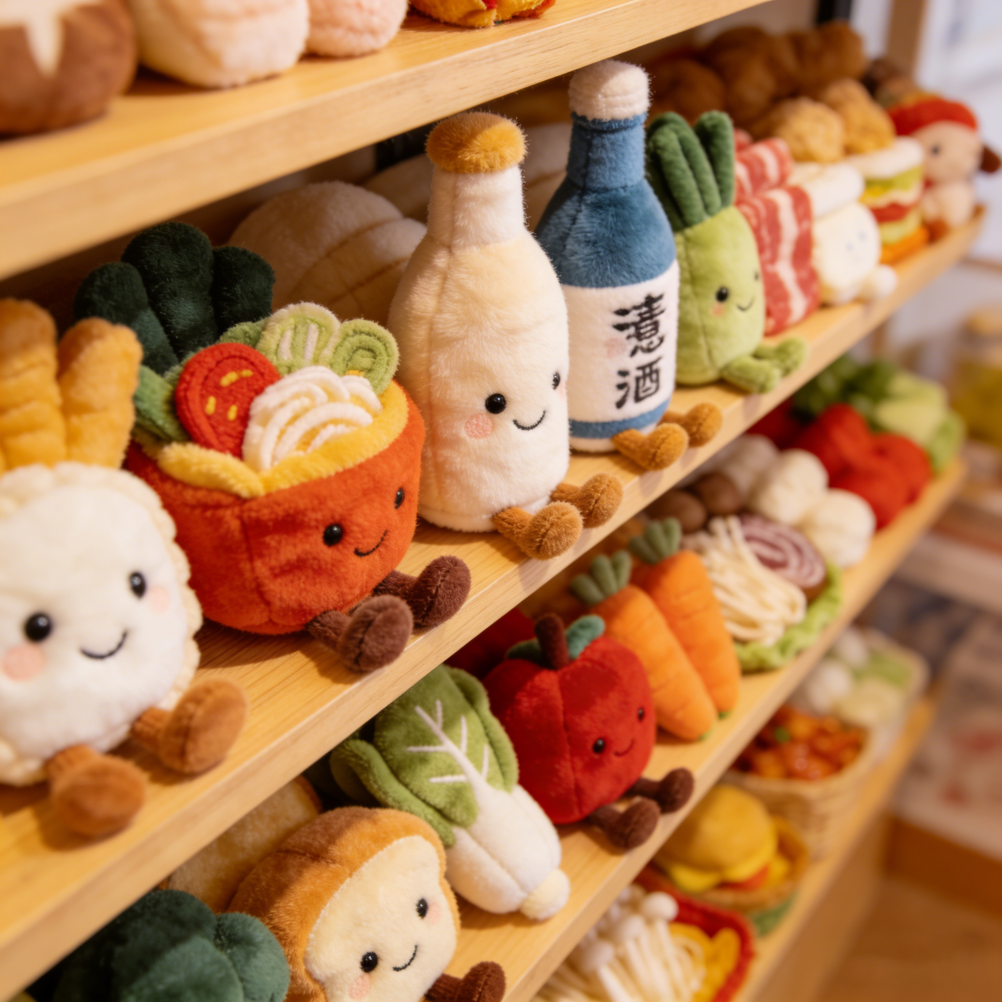 Özel Tasarım Yumuşak Kawaii Anime Mantı Ramen Sake Şişesi Sebze
