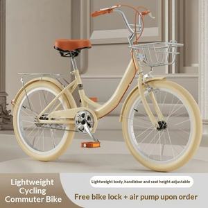 Bicicletta <span class=keywords><strong>da</strong></span> <span class=keywords><strong>Donna</strong></span> per Adulti 20/22/24 Pollici, Telaio Rigido in Acciaio ad Alto Tenore di Carbonio, Freni a Doppia V, Leggera, Stile Retrò, per Pendolari e Studenti - Product Image 4