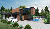 Villa préfabriquée à structure légère en acier avec conception modulaire de luxe pour résidences côtières Resorts Maison modulaire en conteneur