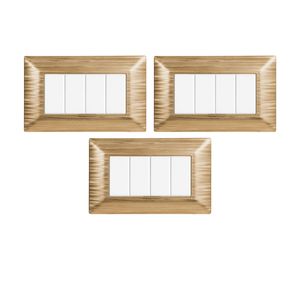 Ensemble d'assiettes en plastique Gloca, 3 pièces, or satiné, usage résidentiel 4 voies - Product Image 1