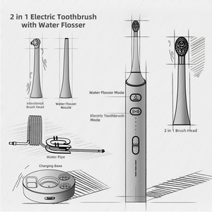 Spazzolino elettrico acqua Flosser 2 in 1 pettine acqua dentale Flosser denti Pick portatile C acqua Pick denti Fossers - Product Image 6