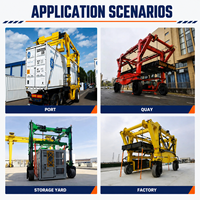 Chariot porte-conteneurs robuste de 30 tonnes à roues en caoutchouc pour les plateformes de manutention ferroviaires et le transport de conteneurs