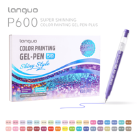 Stylos gel grande capacité 36 couleurs, pointe aiguille, écriture fluide, pour signature, vente en gros, pour l'école, le bureau, neutres, scintillants, pour coloriage