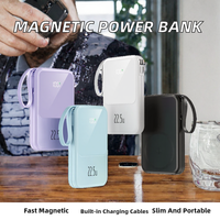 Batterie externe magnétique haute capacité 10000mAh, charge rapide 22.5W, chargeur sans fil ultra fin portable pour iPhone 15 14 13