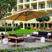 Usine En Gros 360 Degrés Rotation LED Lumières Cantilever Parapluie Étanche 3m pour L'extérieur Jardin Hôtel Plage Cour Utilisation