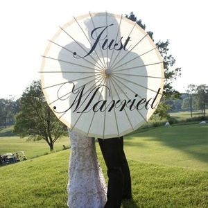 Ombrellino Parasole per Matrimonio JUST <span class=keywords><strong>MARRIED</strong></span>, Decorazioni di Ringraziamento in Carta LOVE Disponibili - Product Image 6
