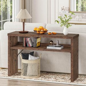 Mesa Consola de Madera Rústica Moderna SENYU con Estante de Almacenamiento para Muebles de Sala de Estar - Product Image 2