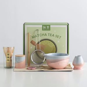 Traditional Matcha <b>Tea</b> <b>Set</b>, Match Bowl with Spout and Scoop Whisk Chasen Stand <b>Tea</b> Towel , Matcha <b>Tea</b> Ceremony Kit - Product Image 3