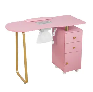 High Quality Light Luxury Modern Beauty Professional Equipment Salon Furniture Nail Manicure Table With Chairs