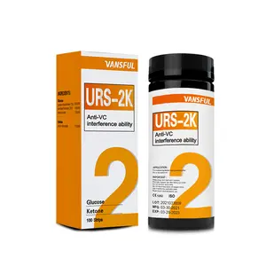 临床分析仪器URS-2K尿分析条用于检测葡萄糖和酮诊断尿条