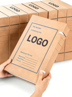 Boîte de rangement pour documents réutilisable, portable, en papier kraft, sans acide, avec logo personnalisé imprimé, grande capacité, épaissie