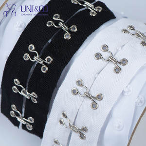 Attaches à crochet et à œil en métal de haute qualité Ruban à bouton pression en coton pour vêtements de corset - Product Image 4