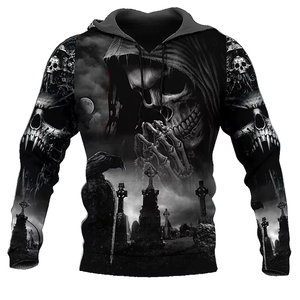 Sudadera con Capucha Unisex para Hombre, Diseño de Calavera, Jersey de Poliéster/Algodón, Estampado 3D, Antipilling, para Uso Diario, Deportivo, Urbano e Informal - Product Image 1