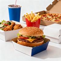 Boîte en papier alimentaire résistante à la chaleur et à la graisse pour hamburgers, frites, pizzas, salades, événements sportifs, traiteur