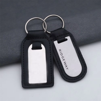Ensemble de porte-clés en cuir avec logo personnalisé, plaques métalliques vierges gravées et imprimées pour la promotion de la marque d'entreprise, cadeaux promotionnels, articles publicitaires