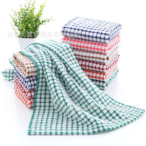 Échantillon gratuit Vente en gros Serviette en coton absorbant l'eau en treillis Serviette de cuisine - Product Image 1