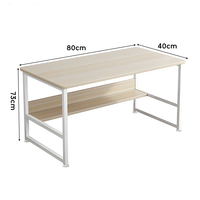 Bureau d'ordinateur simple pour la maison ou le bureau, avec cadre en métal et étagère en bois
