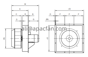 <b>Fans</b> for Ovens CMSH/B Medium pressure <b>centrifugal</b> <b>fans</b>, equipped with a backward curved impeller - Product Image 4