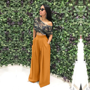 <span class=keywords><strong>Pantaloni</strong></span> <span class=keywords><strong>lunghi</strong></span> <span class=keywords><strong>Palazzo</strong></span> elasticizzati da donna Plus size <span class=keywords><strong>pantaloni</strong></span> <span class=keywords><strong>lunghi</strong></span> <span class=keywords><strong>a</strong></span> vita alta larghi elasticizzati e Slim Fit Casual con tasca - Product Image 1
