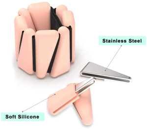 สายรัดข้อมือสองสีแอโรบิกเดินออกกำลังกายเล่นฟิตเนสออกกำลังกายแบบพกพาปรับได้ใส่สบาย - Product Image 4