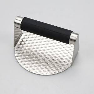 Prensa <span class=keywords><strong>de</strong></span> acero inoxidable con patrón <span class=keywords><strong>de</strong></span> hamburguesa con mango <span class=keywords><strong>de</strong></span> silicona, prensa <span class=keywords><strong>de</strong></span> parrilla perfecta para planos - Product Image 4