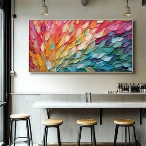 Peinture murale abstraite Bloom Colorburst, grande toile minimaliste faite à la main, œuvre d'art pour hôtel, décoration murale pour la maison, arts décoratifs - Product Image 4