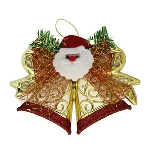 Großhandels preis Kunststoff glocken förmige Weihnachts anhänger für Bäume und Türen hängen Ornamente mit heißem Verkauf