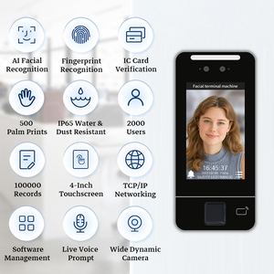 Realand ZD-JF42A <span class=keywords><strong>4</strong></span>英寸网络化人工智能动态人脸识别员工智能门禁系统 - Product Image 3