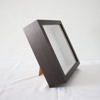 Cadre de boîte d'ombre carré en bois de noyer noir moderne 8x8 10x10 12x12 pouces vente en gros plexiglas face plastique verre fleurs paysage