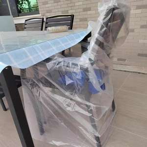 ผ้าคลุมเก้าอี้ร้านทำผม ผ้าคลุมป้องกันเบาะร้านทำผม ถุงพลาสติกใสสำหรับย้อมผม ผ้าคลุมกันน้ำ - Product Image 4