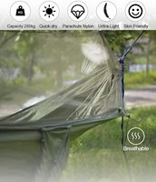 Camping-Hammock mit Moskitonetz doppel- und einzel-leichtgewicht tragbare Hängemöcken mit Baumträgern Fallschirm-Hängematte