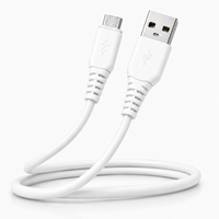 Câble de charge Micro USB blanc 2.4A, charge rapide, cordon flexible en PVC pour Android, synchronisation des données, pour Kindle, Power Bank, PS4