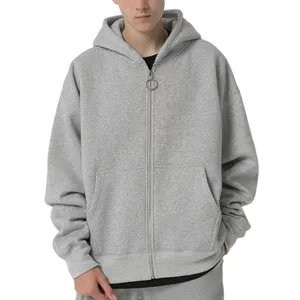 Customized Wholesale Plain Blank Zip up Hoodie 100% CottonTerry Hoodie Men Hoddies Sweats a