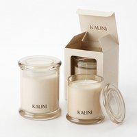Pot à bougie en verre vide de luxe personnalisé de 2 oz avec boîte de vente au détail pour la fabrication de bougies, l'emballage cadeau et la décoration intérieure