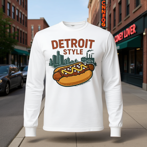 T-shirt à manches longues Detroit Style Hot Dog pour les amateurs de Coney Dog - Product Image 3