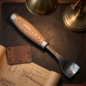 Handmade Crazy Horse Leather Chisel Sheath Snap Fixed Carving Chisel Protective Pouch Wear resistant Tool Edge Guard Leather - Product Image 4