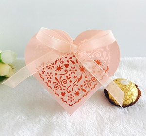 IMEE Wholesale Weeding Colorful Hollow Heart Shape Chocolate Packaging Luxury Candy Paper Boxes with Ribbon