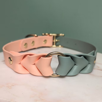Fabrication d'accessoires pour animaux de compagnie avec logo de couleur personnalisé réglable macramé main PVC Paracord animal de compagnie étanche collier pour chien ensemble
