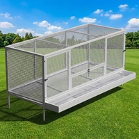 Cage à volailles en métal robuste avec grillage dense de type H, revêtement poudré, fermeture coulissante horizontale, pour l'extérieur, toutes saisons
