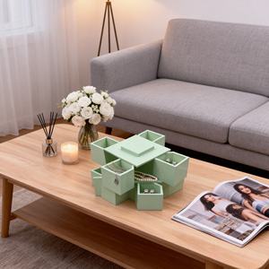 AURORA OEM/ODM Rotatable Custom Color Square Modern Jewelry Sets <b>Box</b> for Rings Necklace Bracelet <b>Earrings</b> - Product Image 2