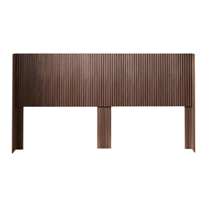 Cabecero <span class=keywords><strong>de</strong></span> Cama Moderno Estilo Farmhouse <span class=keywords><strong>de</strong></span> <span class=keywords><strong>Madera</strong></span>, Tamaño King, 80.2 Pulgadas <span class=keywords><strong>de</strong></span> Ancho, Montado en la Pared, Panel Acanalado con Respaldo Tipo Ala - Nogal - Product Image 1