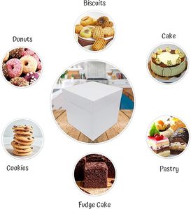 10*10*10 "cao Trắng 2 hoặc 3 tầng sâu bánh đám cưới sinh nhật bên bao bì bánh hộp với lớn trên và phía trước cửa sổ Nắp - Product Image 6