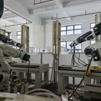 Rail linéaire pour robot industriel 7ème axe, portique surélevé de 3 mètres, axe de translation pour charges lourdes, automatisation de ligne de production, moteur PLC