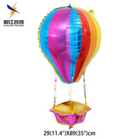 Accessoires de décoration de fête en intérieur, ballons en feuille d'hélium, ballons en forme de montgolfière 4D colorés, certifiés CE, pour mariages et fêtes
