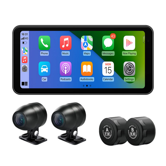 Top Navi 5 Seconds Fast Start Front Rear Dual 2K 1440P HD Motor Dashcam 6.25 Inch Motorcycle Carplay Manufacturers Ipx7