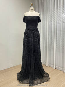 MB40432 gaun malam, hiasan gaya baru dengan payet manik-manik indah elegan bahu terbuka garis a <span class=keywords><strong>Prom</strong></span> untuk acara Formal - Product Image 5