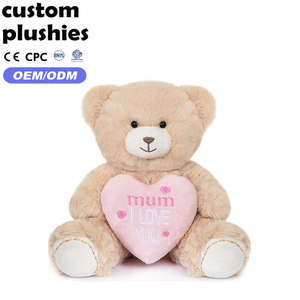 Orsacchiotto di Peluche con Occhi in Plastica e Ricami, Vendita all'Ingrosso, Regalo per la Festa della Mamma - Product Image 1